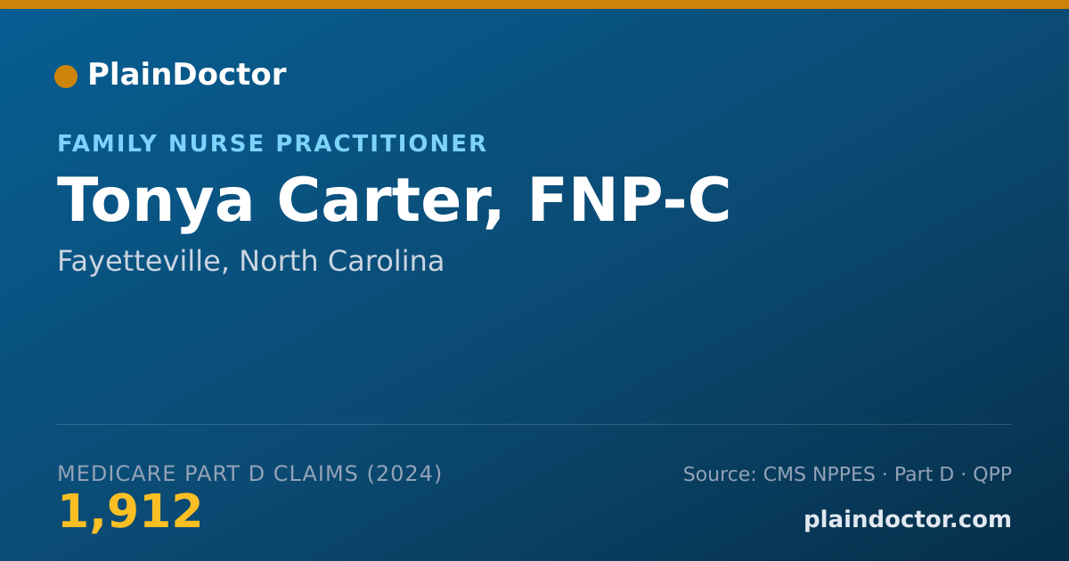 Shareable card for Tonya Carter, FNP-C - Nurse Practitioner, Fayetteville, NC