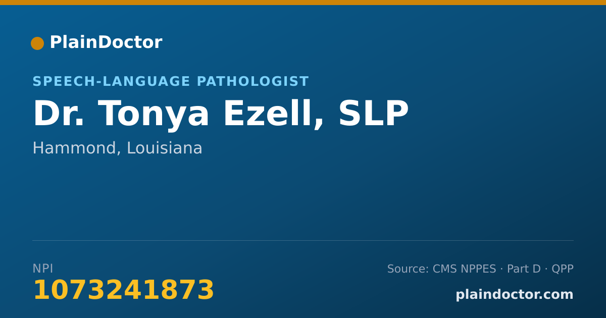 Shareable card for Tonya Ezell, SLP - Speech-Language Pathologist, Hammond, LA