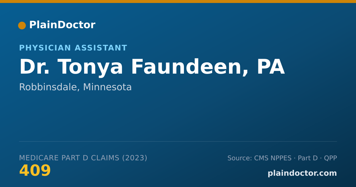 Shareable card for Tonya Faundeen, PA - Physician Assistant, Robbinsdale, MN