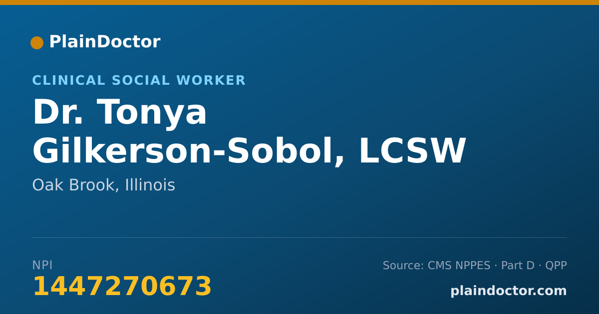 Shareable card for Tonya Gilkerson-Sobol, LCSW - Clinical Social Worker, Oak Brook, IL