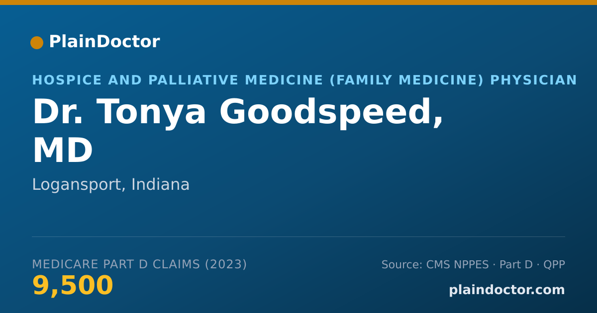 Shareable card for Tonya Goodspeed, MD - Hospice and Palliative Medicine (Family Medicine) Physician, Logansport, IN