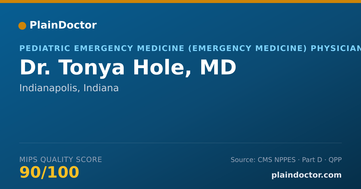 Shareable card for Tonya Hole, MD - Pediatric Emergency Medicine (Emergency Medicine) Physician, Indianapolis, IN