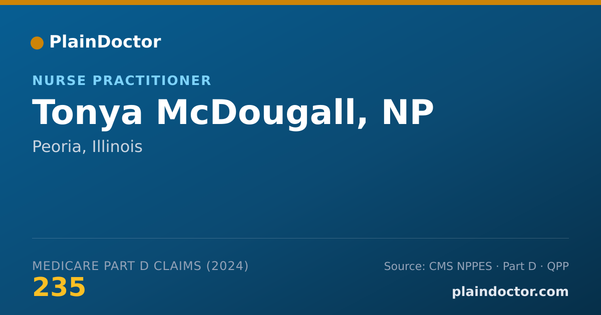 Shareable card for Tonya McDougall, NP - Family Nurse Practitioner, Peoria, IL