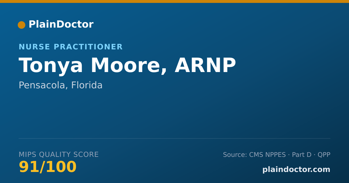 Shareable card for Tonya Moore, ARNP - Nurse Practitioner, Pensacola, FL