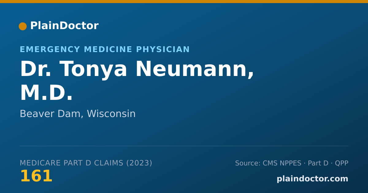 Shareable card for Tonya Neumann, M.D. - Emergency Medicine Physician, Beaver Dam, WI