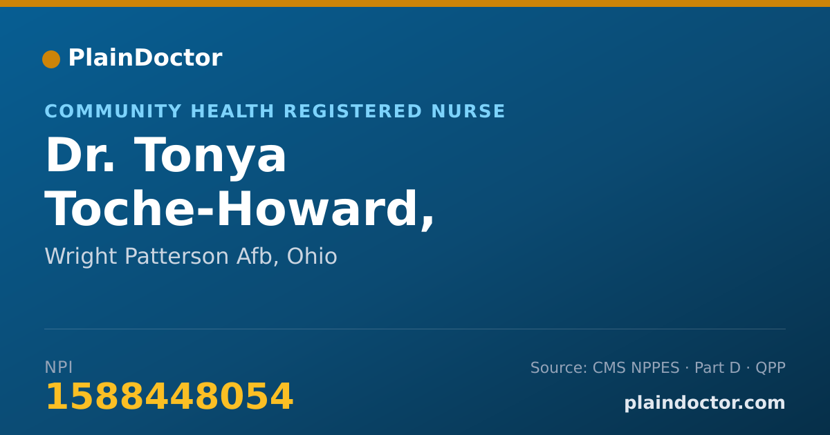 Shareable card for Tonya Toche-Howard, REGISTERED NURSE - Community Health Registered Nurse, Wright Patterson Afb, OH