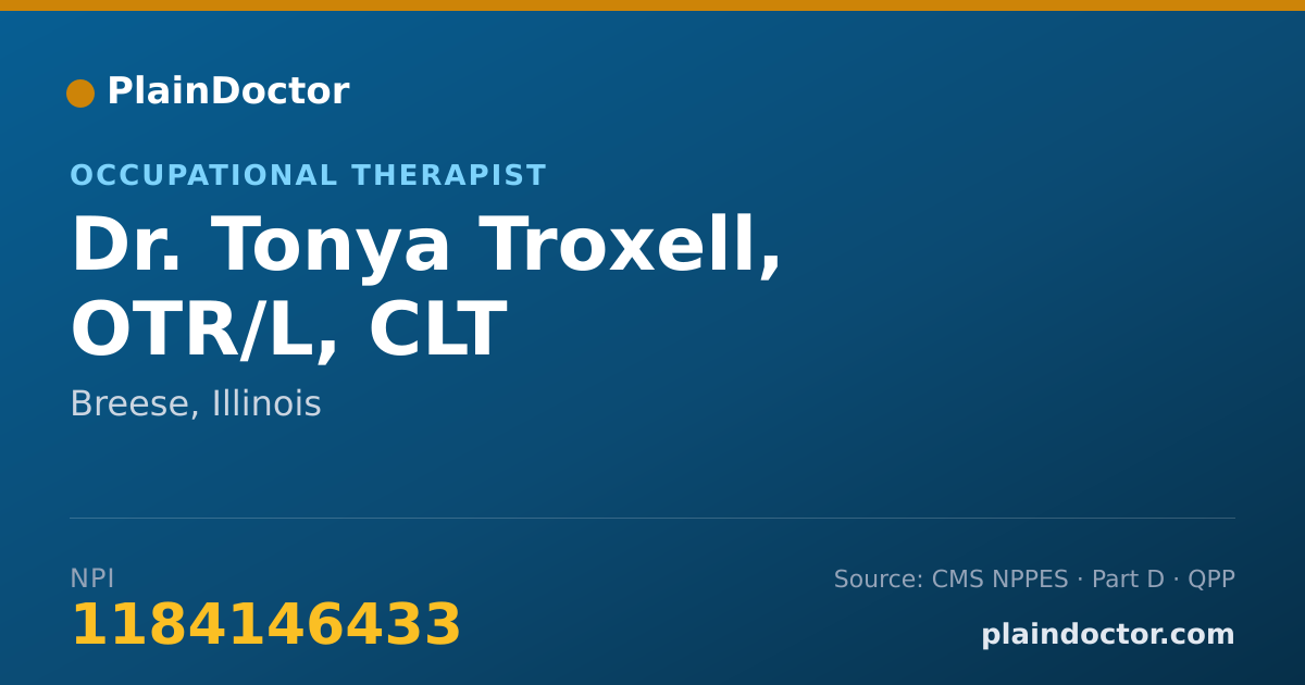 Shareable card for Tonya Troxell, OTR/L, CLT - Occupational Therapist, Breese, IL