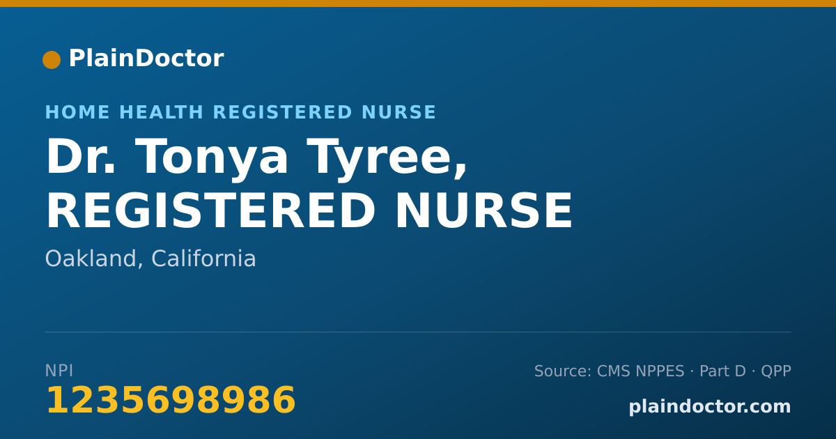 Shareable card for Tonya Tyree, REGISTERED NURSE - Home Health Registered Nurse, Oakland, CA