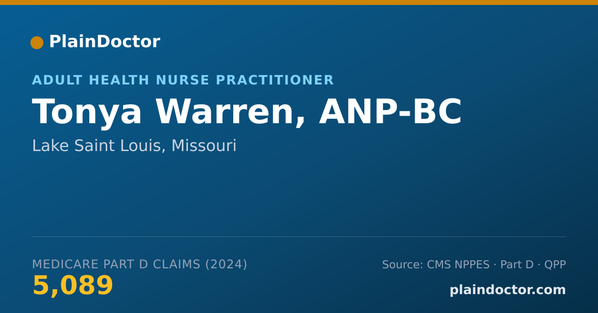 Shareable card for Tonya Warren, ANP-BC - Adult Health Nurse Practitioner, Lake Saint Louis, MO