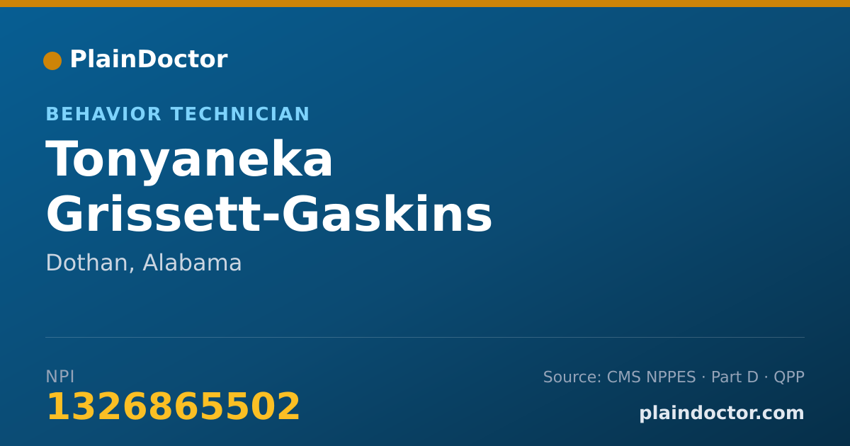 Shareable card for Tonyaneka Grissett-Gaskins - Behavior Technician, Dothan, AL