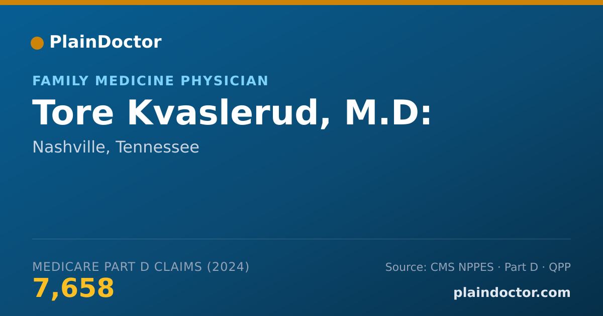 Shareable card for Tore Kvaslerud, M.D: - Family Medicine Physician, Nashville, TN