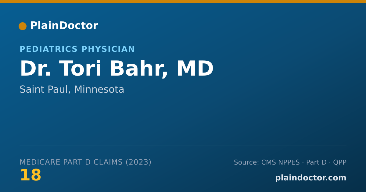 Shareable card for Tori Bahr, MD - Pediatrics Physician, Saint Paul, MN