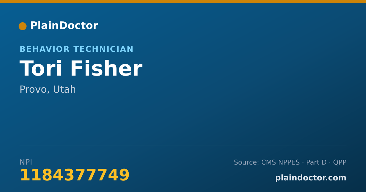 Shareable card for Tori Fisher - Behavior Technician, Provo, UT