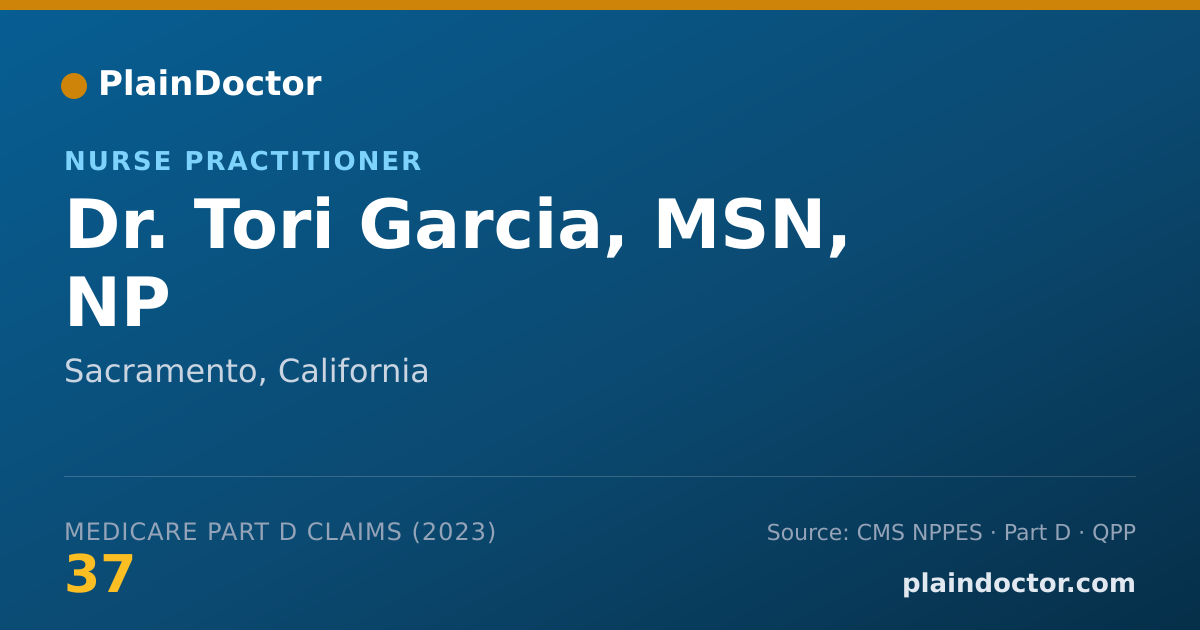 Shareable card for Tori Garcia, MSN, NP - Nurse Practitioner, Sacramento, CA