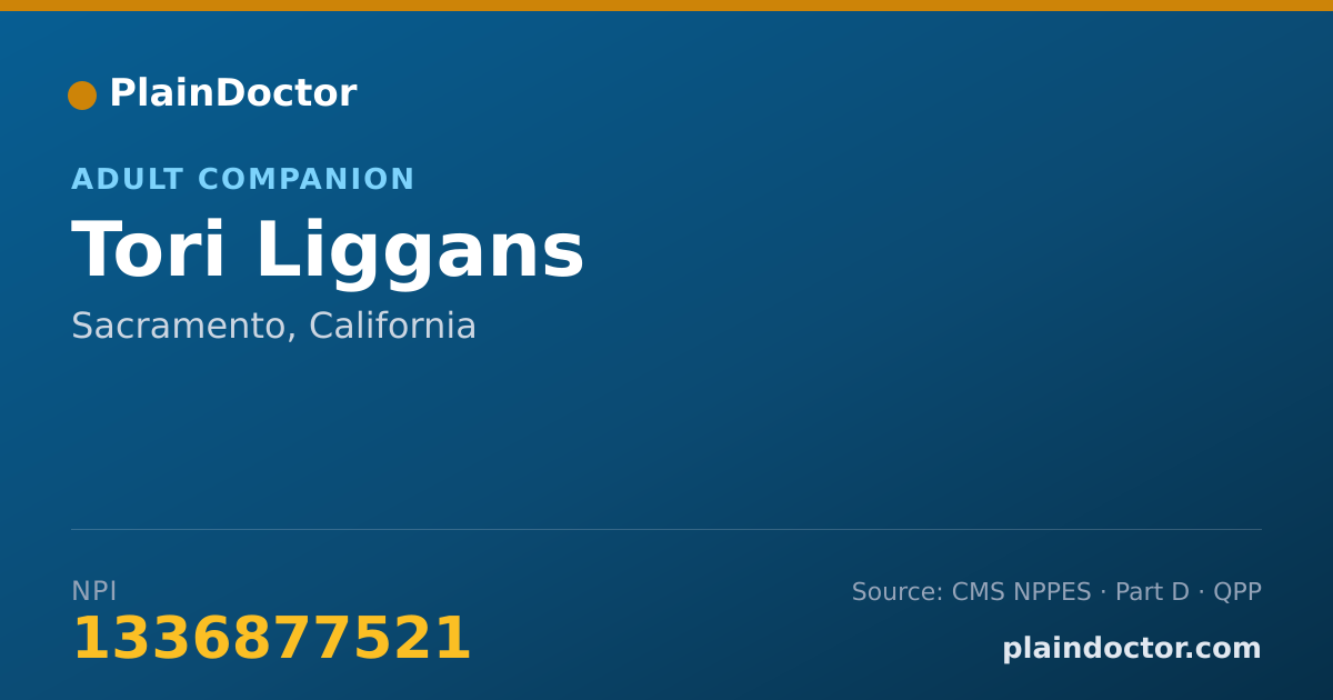 Shareable card for Tori Liggans - Adult Companion, Sacramento, CA