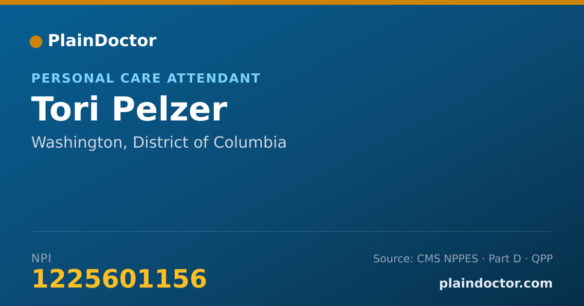 Shareable card for Tori Pelzer - Personal Care Attendant, Washington, DC