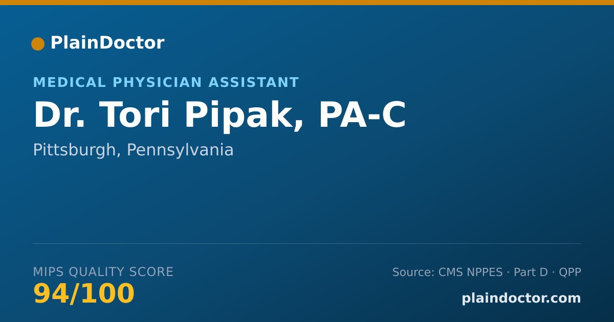 Shareable card for Tori Pipak, PA-C - Medical Physician Assistant, Pittsburgh, PA