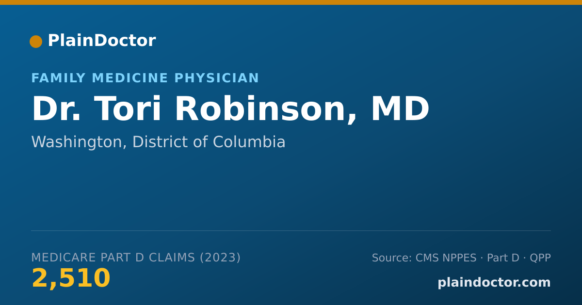Shareable card for Tori Robinson, MD - Family Medicine Physician, Washington, DC