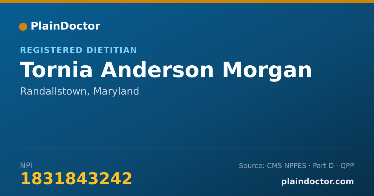 Shareable card for Tornia Anderson Morgan - Registered Dietitian, Randallstown, MD