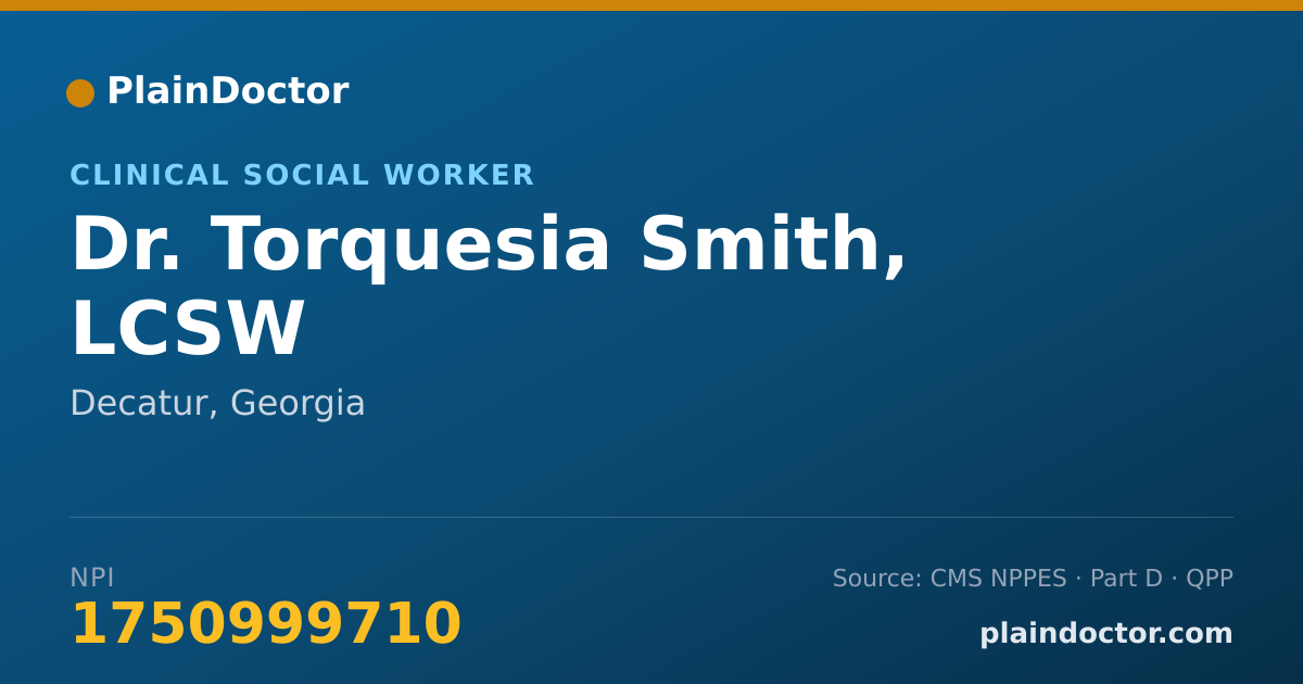 Shareable card for Torquesia Smith, LCSW - Clinical Social Worker, Decatur, GA