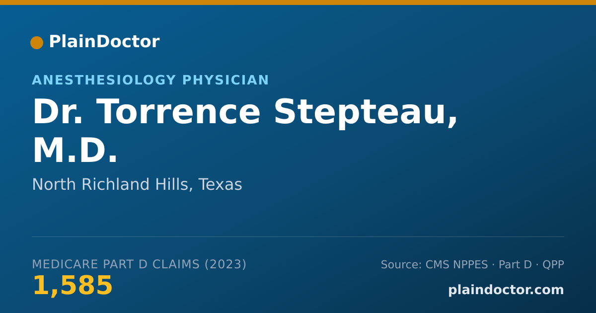 Shareable card for Torrence Stepteau, M.D. - Anesthesiology Physician, North Richland Hills, TX