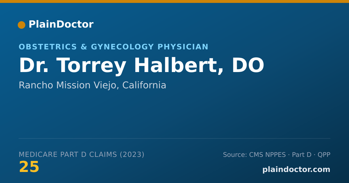 Shareable card for Torrey Halbert, DO - Obstetrics & Gynecology Physician, Rancho Mission Viejo, CA
