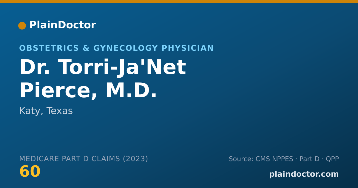 Shareable card for Torri-Ja'Net Pierce, M.D. - Obstetrics & Gynecology Physician, Katy, TX