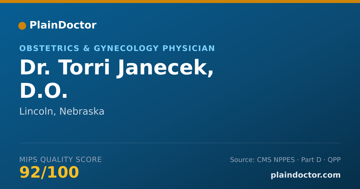 Shareable card for Torri Janecek, D.O. - Obstetrics & Gynecology Physician, Lincoln, NE