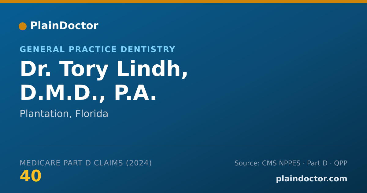 Shareable card for Tory Lindh, D.M.D., P.A. - General Practice Dentistry, Plantation, FL