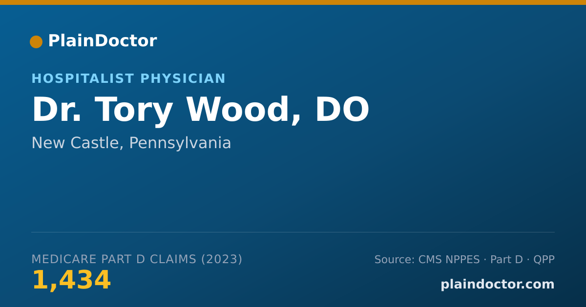 Shareable card for Tory Wood, DO - Hospitalist Physician, New Castle, PA