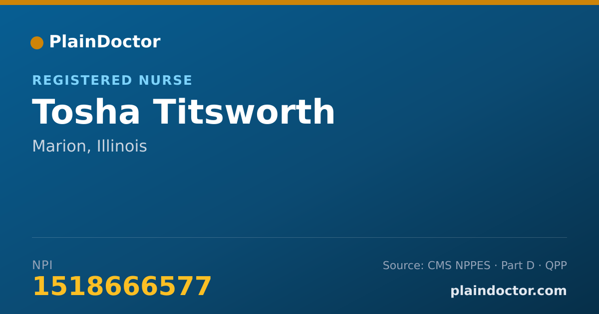 Shareable card for Tosha Titsworth - Registered Nurse, Marion, IL