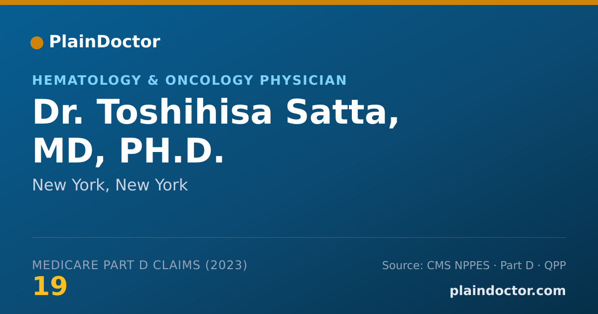 Shareable card for Toshihisa Satta, MD, PH.D. - Hematology & Oncology Physician, New York, NY
