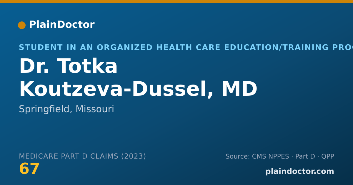 Shareable card for Totka Koutzeva-Dussel, MD - Student in an Organized Health Care Education/Training Program, Springfield, MO