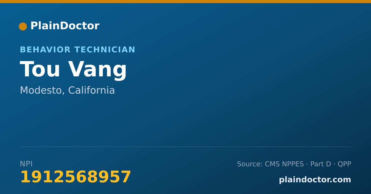 Shareable card for Tou Vang - Behavior Technician, Modesto, CA