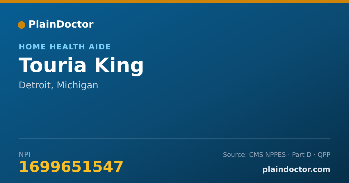 Shareable card for Touria King - Home Health Aide, Detroit, MI