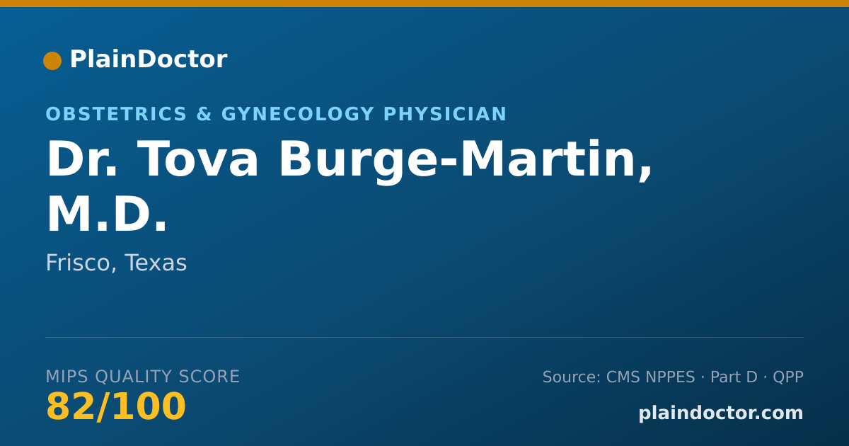 Shareable card for Tova Burge-Martin, M.D. - Obstetrics & Gynecology Physician, Frisco, TX