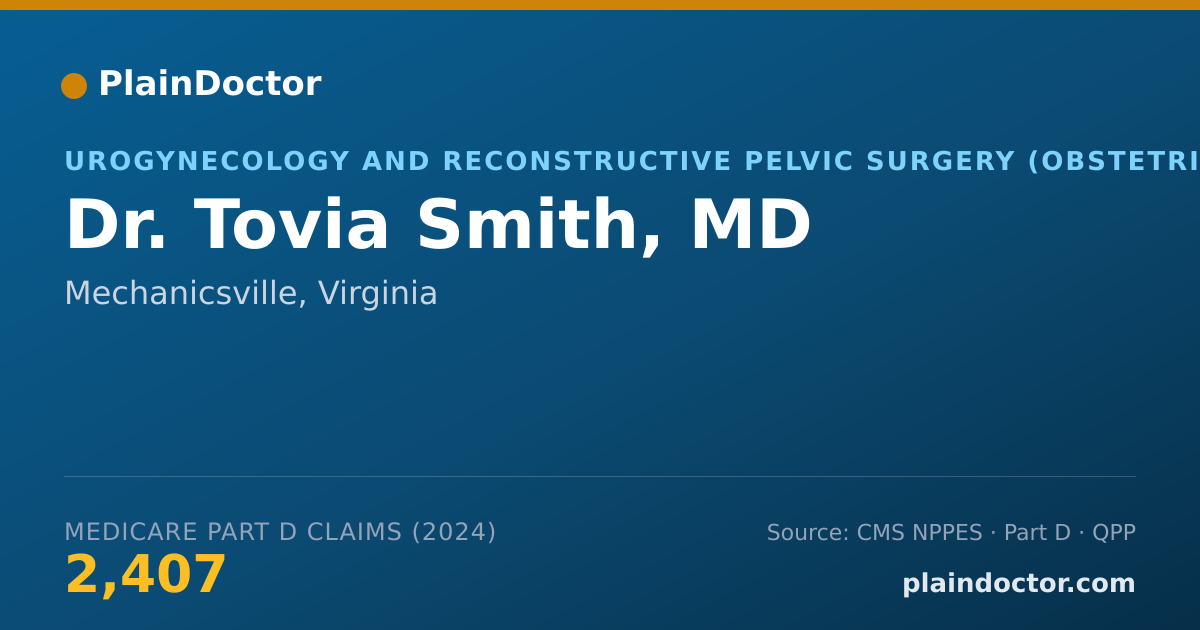 Shareable card for Tovia Smith, MD - Urogynecology and Reconstructive Pelvic Surgery (Obstetrics & Gynecology) Physician, Mechanicsville, VA