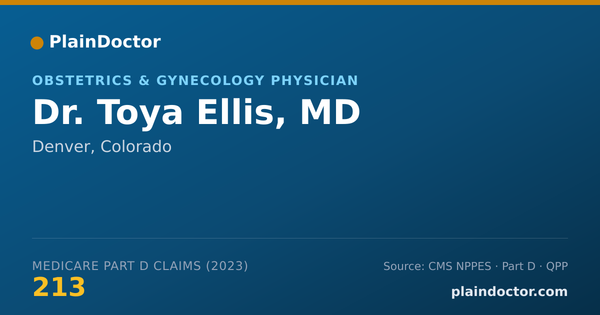 Shareable card for Toya Ellis, MD - Obstetrics & Gynecology Physician, Denver, CO