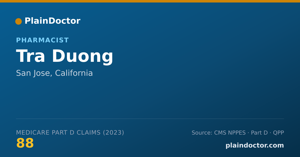 Shareable card for Tra Duong - Pharmacist, San Jose, CA