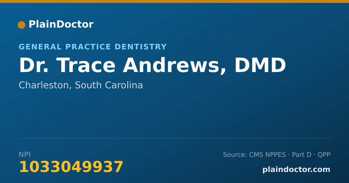 Shareable card for Trace Andrews, DMD - General Practice Dentistry, Charleston, SC