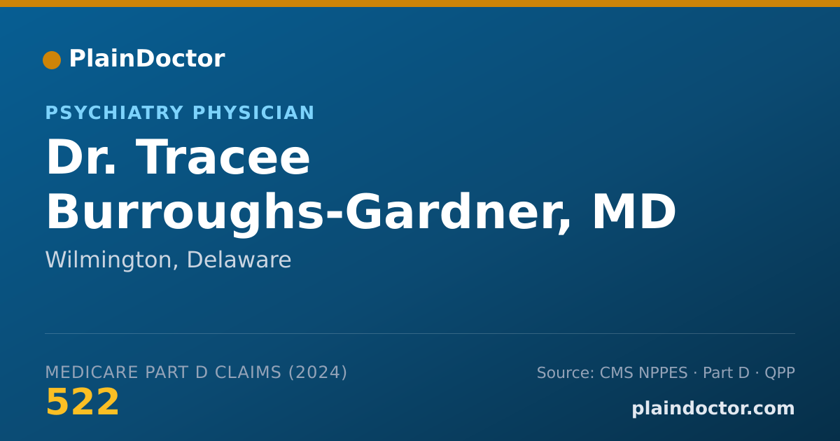 Shareable card for Tracee Burroughs-Gardner, MD - Psychiatry Physician, Wilmington, DE