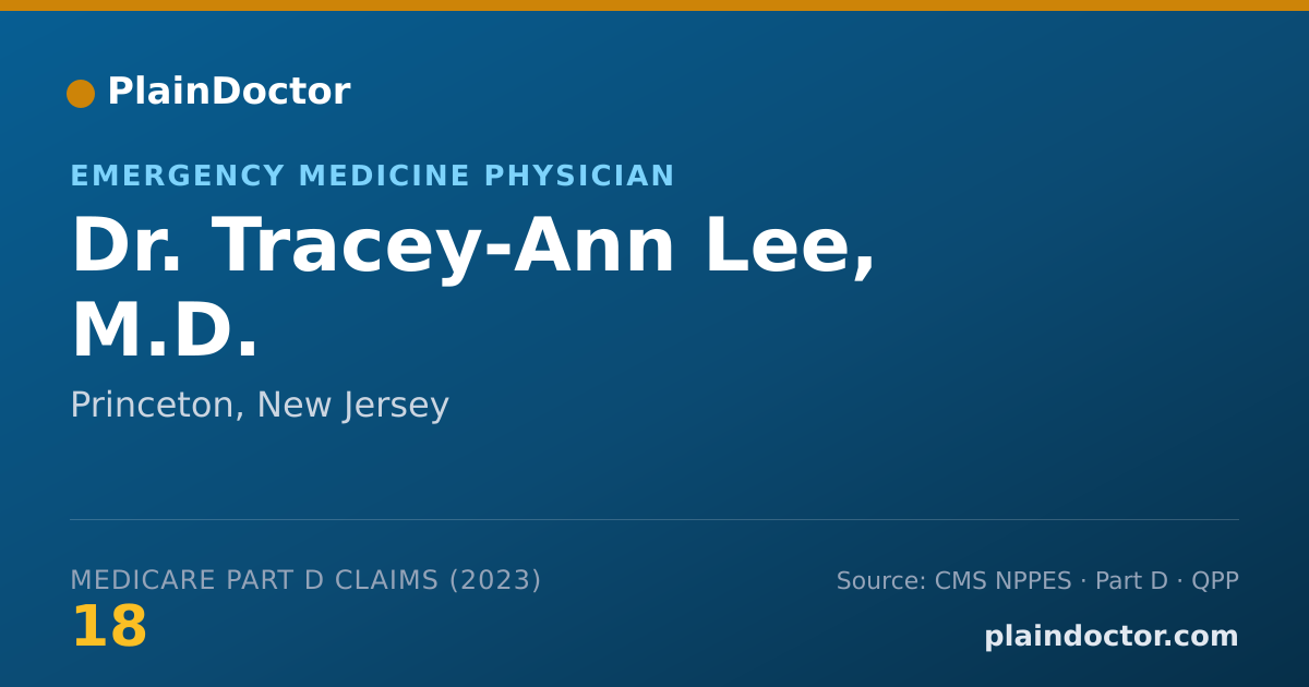 Shareable card for Tracey-Ann Lee, M.D. - Emergency Medicine Physician, Princeton, NJ