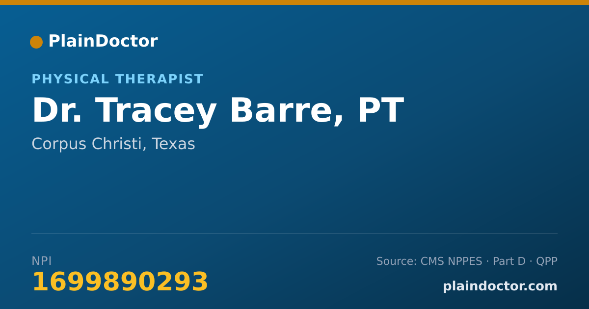 Shareable card for Tracey Barre, PT - Physical Therapist, Corpus Christi, TX