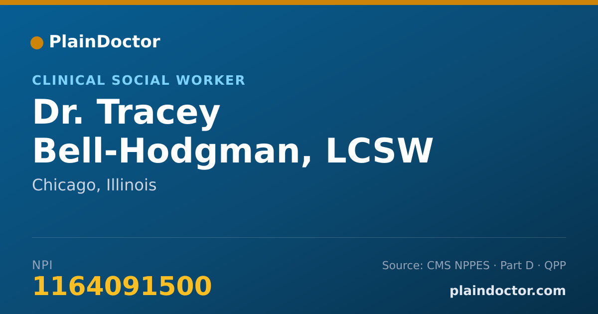 Shareable card for Tracey Bell-Hodgman, LCSW - Clinical Social Worker, Chicago, IL