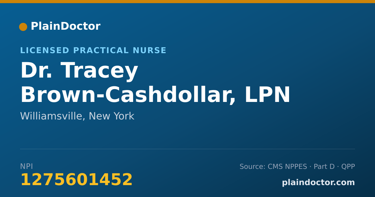 Shareable card for Tracey Brown-Cashdollar, LPN - Licensed Practical Nurse, Williamsville, NY