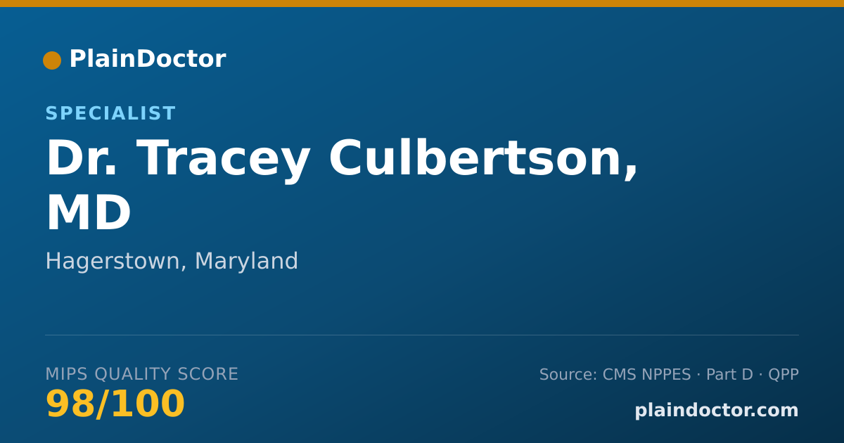 Shareable card for Tracey Culbertson, MD - Specialist, Hagerstown, MD