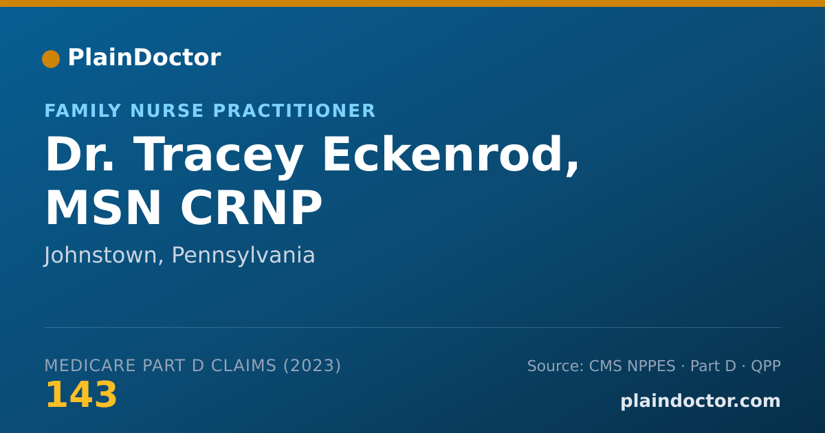 Shareable card for Tracey Eckenrod, MSN CRNP - Family Nurse Practitioner, Johnstown, PA