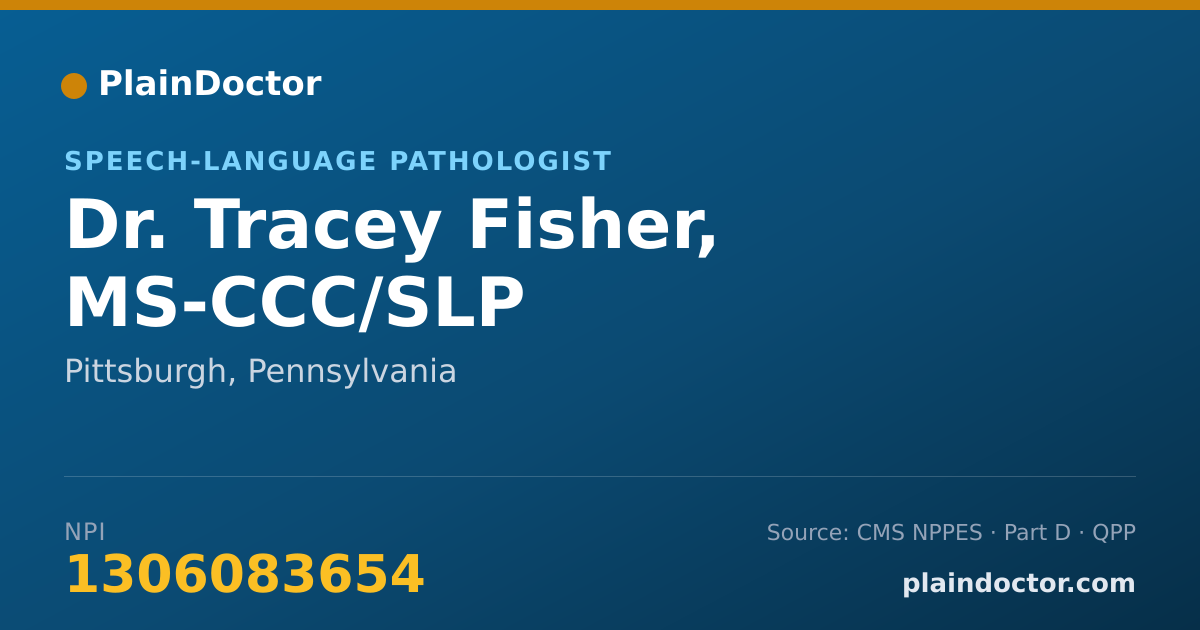 Shareable card for Tracey Fisher, MS-CCC/SLP - Speech-Language Pathologist, Pittsburgh, PA