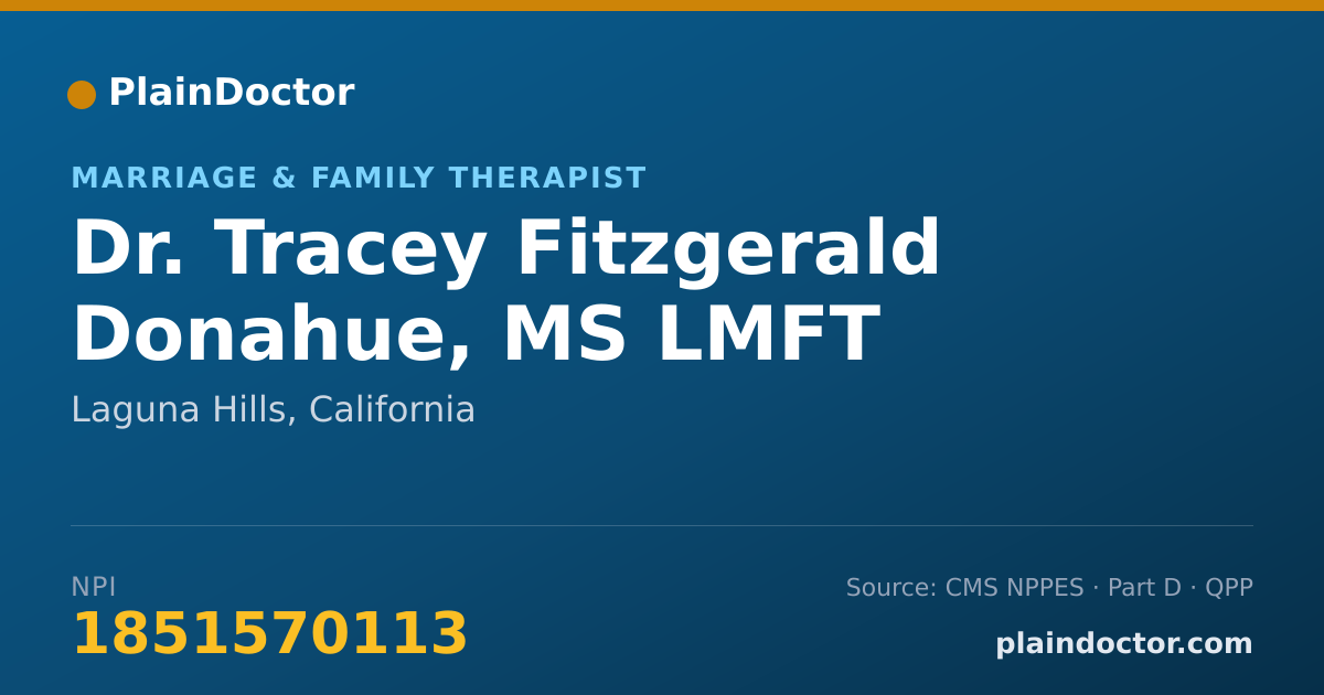 Shareable card for Tracey Fitzgerald Donahue, MS LMFT - Marriage & Family Therapist, Laguna Hills, CA