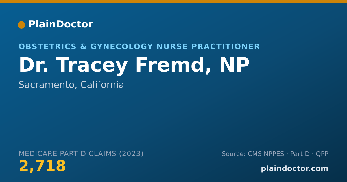 Shareable card for Tracey Fremd, NP - Obstetrics & Gynecology Nurse Practitioner, Sacramento, CA